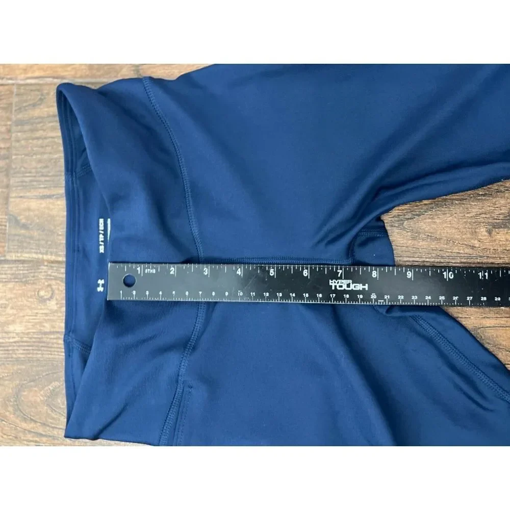 WOMENS UNDER ARMOUR NAVY BLUE HEAT GEAR‎ CAPRI COMPRESSION LEGGINGS PANTS XS